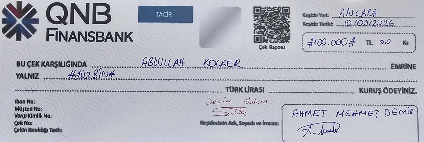 Çek Nasıl Doldurulur